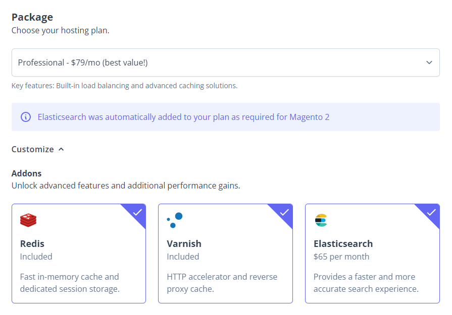 Magento 2: Configure Addons